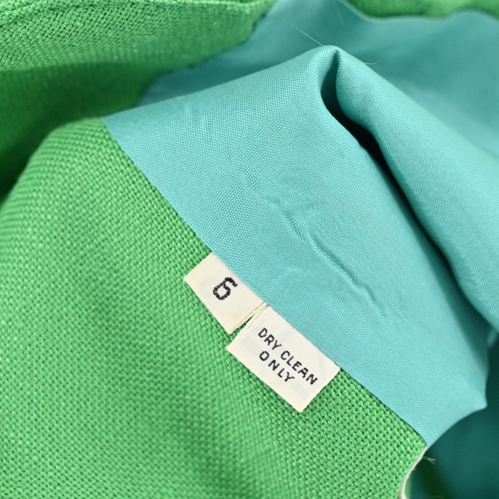 Vtg EVAN PICONE Blazer Womens Size 6 Green Single Breasted Front Pocket Jacket - Picture 8 of 13